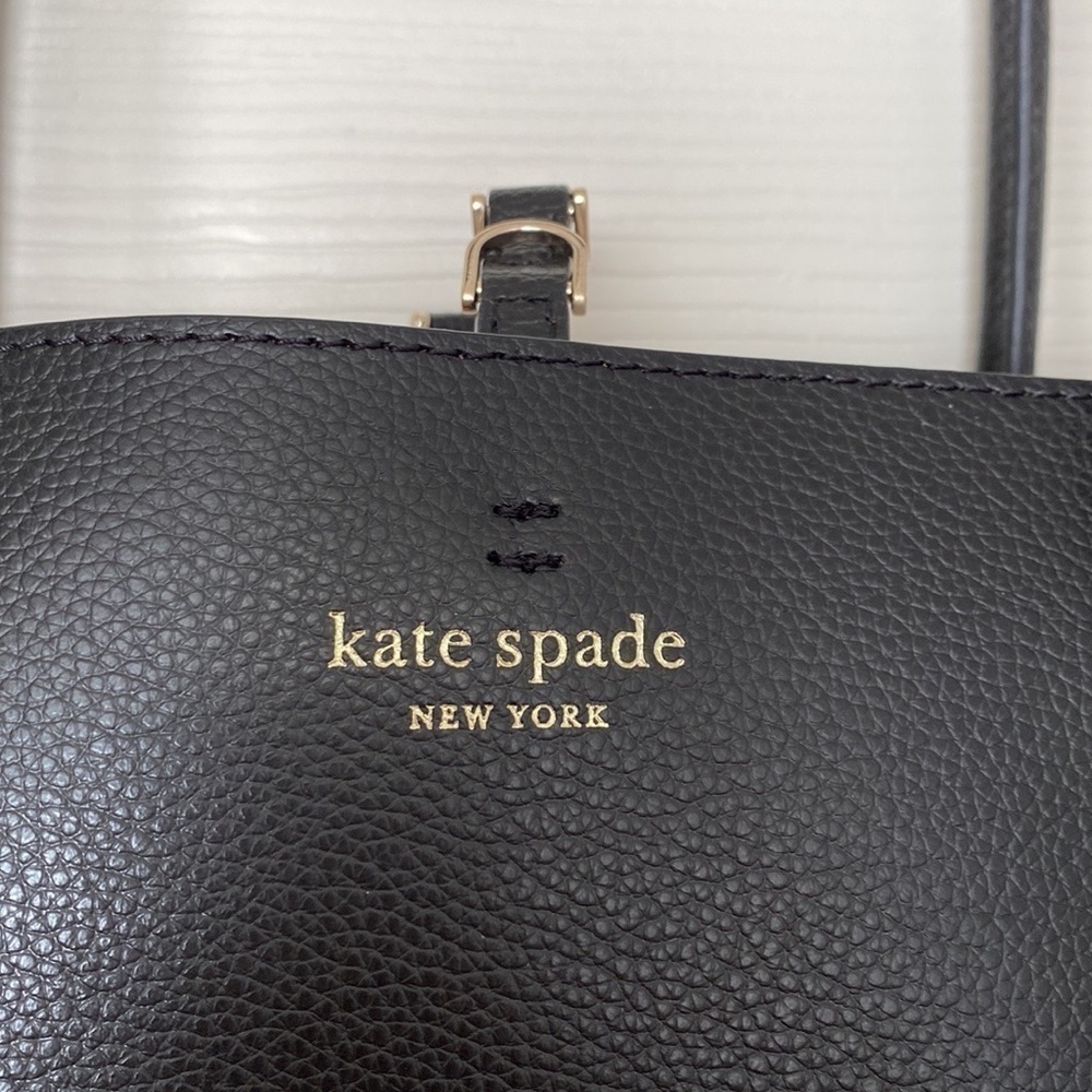 BNWT Kate Spade Eva Refined Black Leather Triple Compartment Tote - Picture 7 of 12